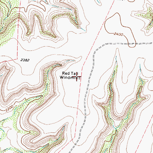 Topographic Map of Red Tail Windmill, TX