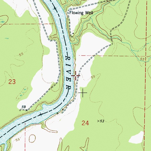 Topographic Map of Barries Gin Landing (historical), AL