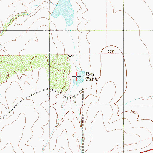 Topographic Map of Red Tank, TX