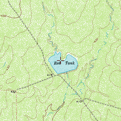Topographic Map of Red Tank, TX