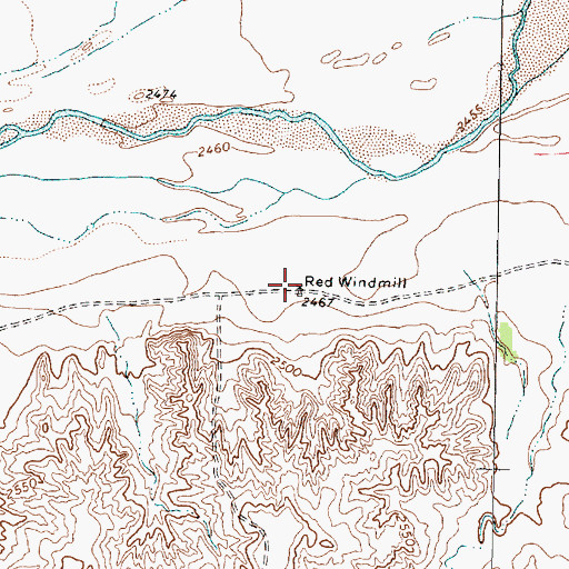 Topographic Map of Red Windmill, TX