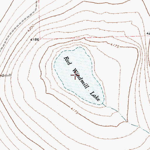 Topographic Map of Red Windmill Lake, TX