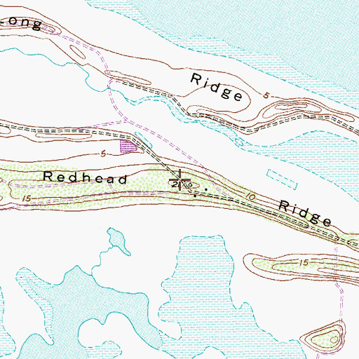 Topographic Map of Redhead Ridge, TX