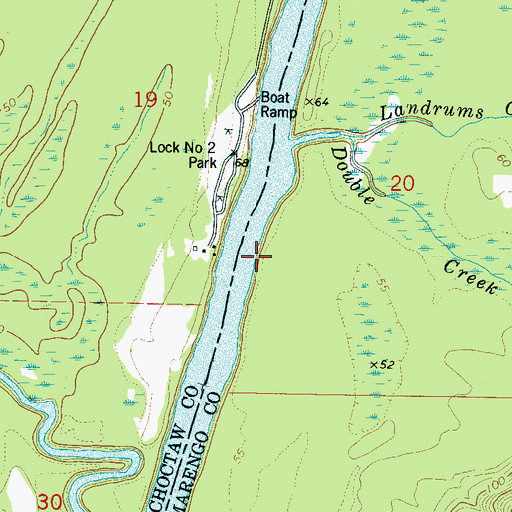 Topographic Map of Barrons Landing, AL