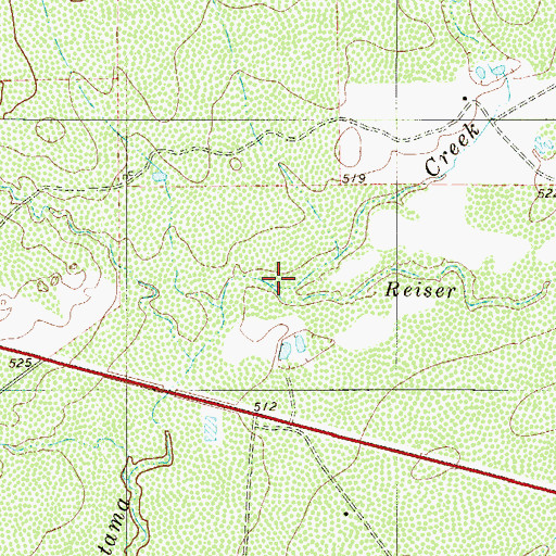 Topographic Map of Reiser Creek, TX