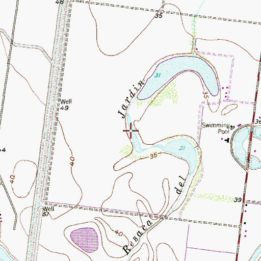Topographic Map of Resaca del Jardin, TX