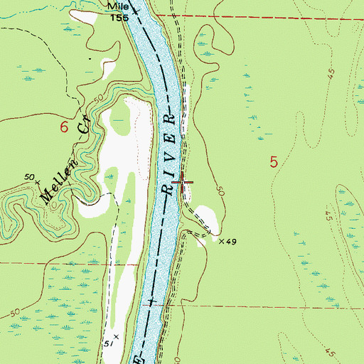 Topographic Map of Bay Wash Landing (historical), AL