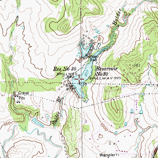 Topographic Map of Reservoir Number Thirty, TX