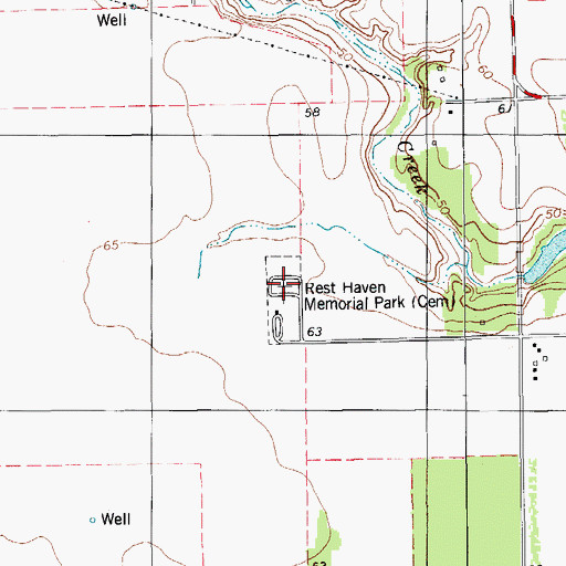 Topographic Map of Rest Haven Memorial Park, TX