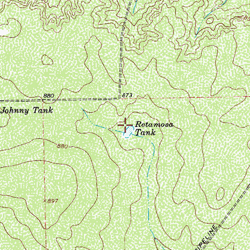 Topographic Map of Retamosa Tank, TX