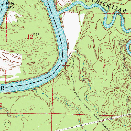 Topographic Map of Beckleys Landing (historical), AL