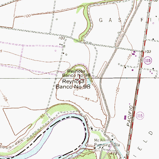 Topographic Map of Reynosa Banco Number 98, TX