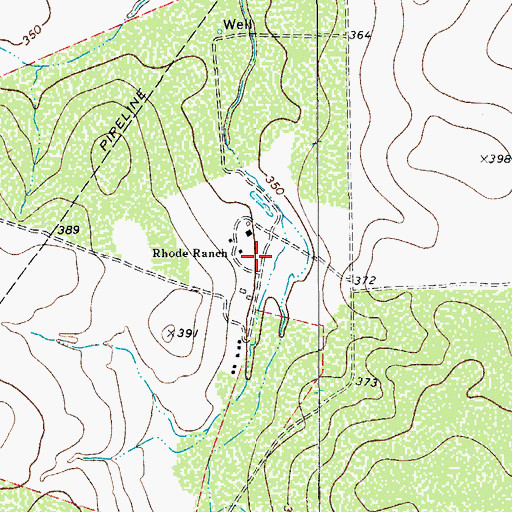 Topographic Map of Rhode Ranch, TX