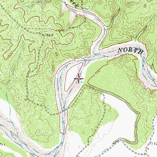 Topographic Map of Richland Creek, TX