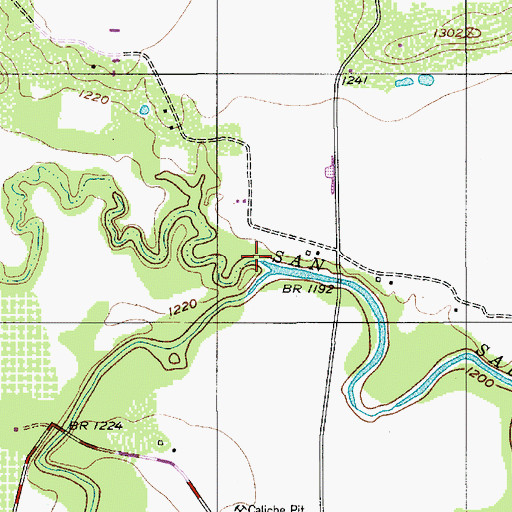 Topographic Map of Richland Springs Creek, TX