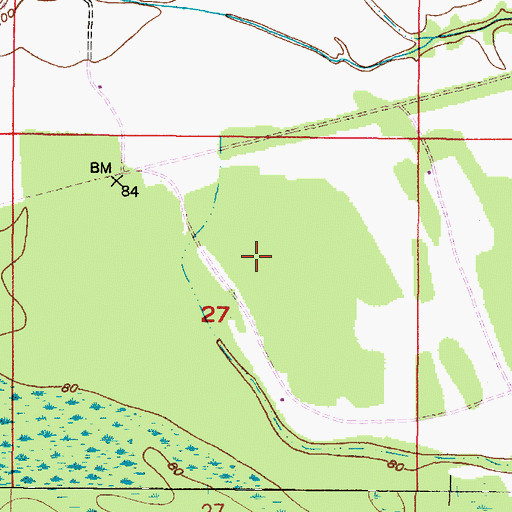 Topographic Map of Besteda Bar, AL