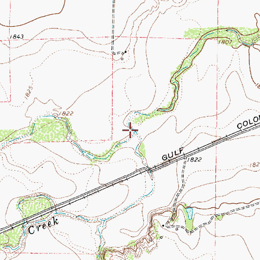 Topographic Map of Reubes Creek, TX