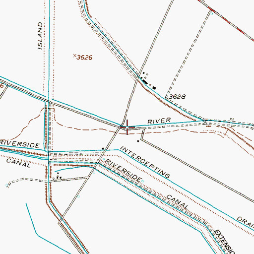 Topographic Map of River Drain, TX