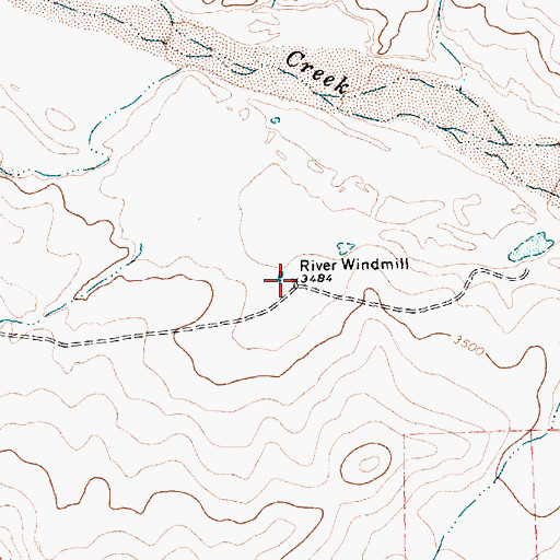 Topographic Map of River Windmill, TX