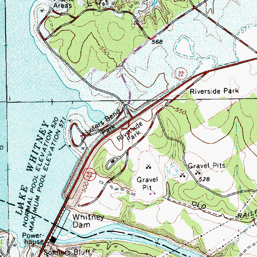 Topographic Map of Riverside Park, TX