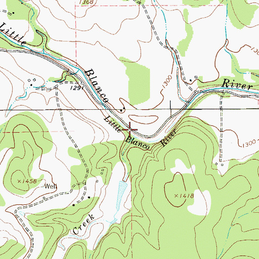 Topographic Map of Rochou Creek, TX