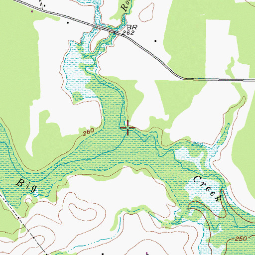 Topographic Map of Rock Creek, TX
