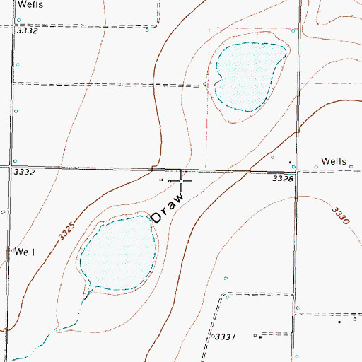 Topographic Map of Rock Draw, TX
