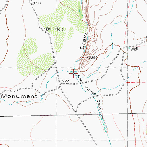 Topographic Map of Rock House Draw, TX