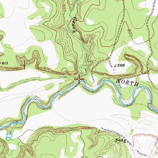 Topographic Map of Rock Springs Creek, TX