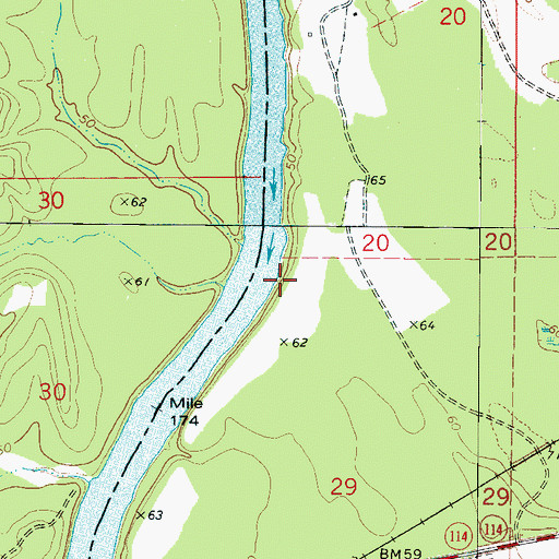 Topographic Map of Breckenridge Landing (historical), AL