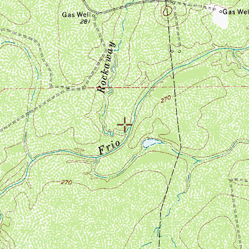 Topographic Map of Rockaway Creek, TX