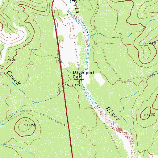 Topographic Map of Rocky Creek, TX