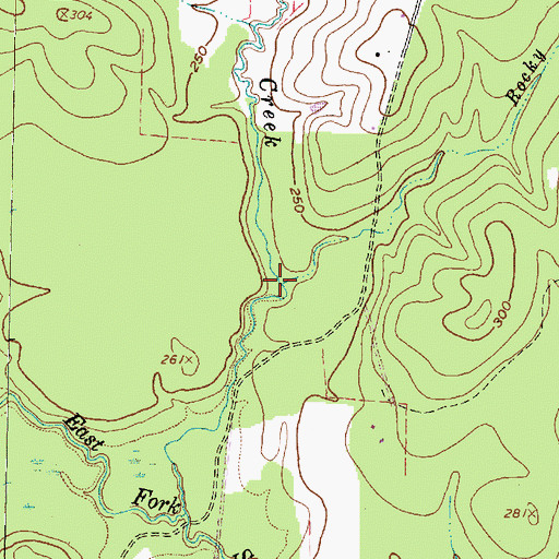 Topographic Map of Rocky Creek, TX