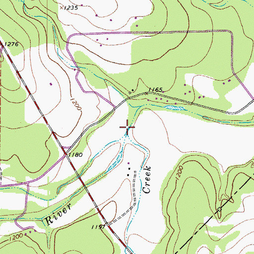 Topographic Map of Rocky Creek, TX