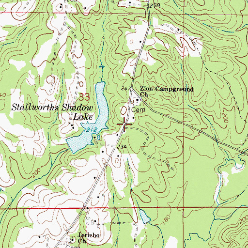 Topographic Map of Camp Ground, AL