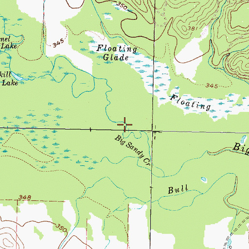 Topographic Map of Rogers Branch, TX