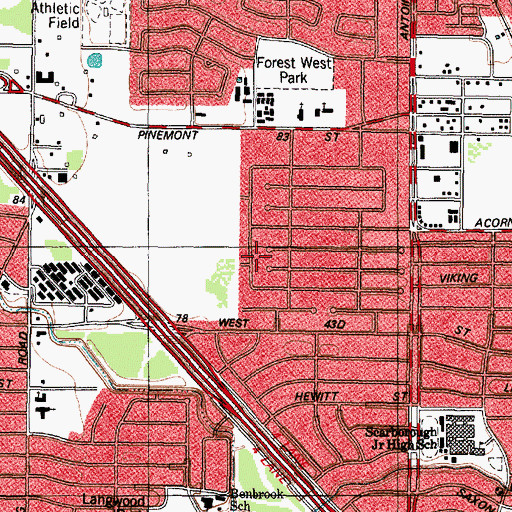 Topographic Map of Rosslyn, TX