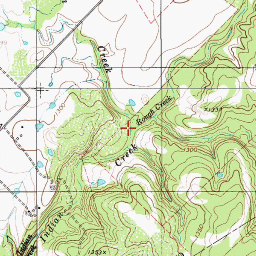 Topographic Map of Rough Creek, TX