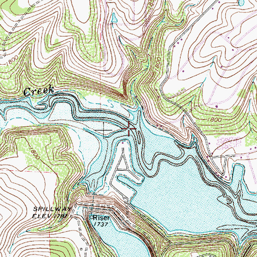 Topographic Map of Rough Creek, TX