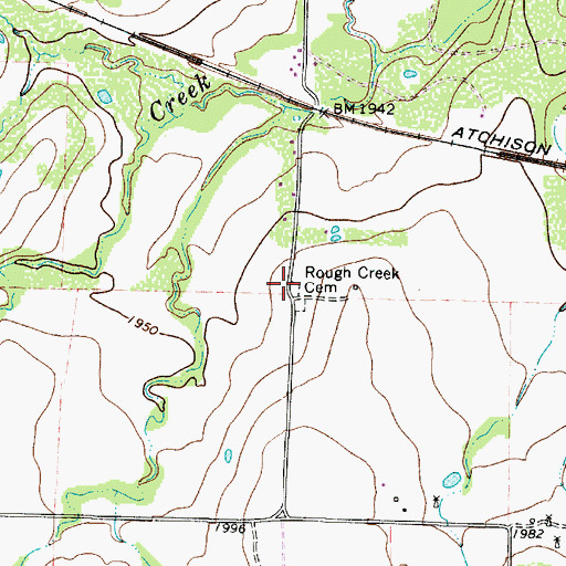 Topographic Map of Rough Creek Cemetery, TX