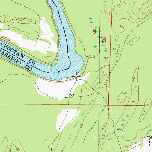 Topographic Map of Cetahoma Landing, AL