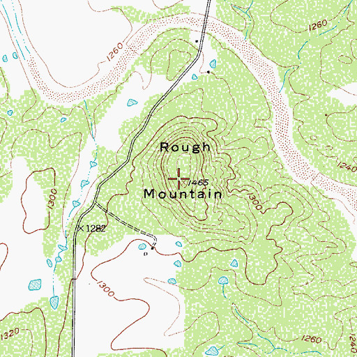 Topographic Map of Rough Mountain, TX