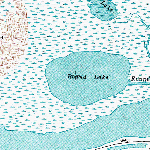 Topographic Map of Round Lake, TX