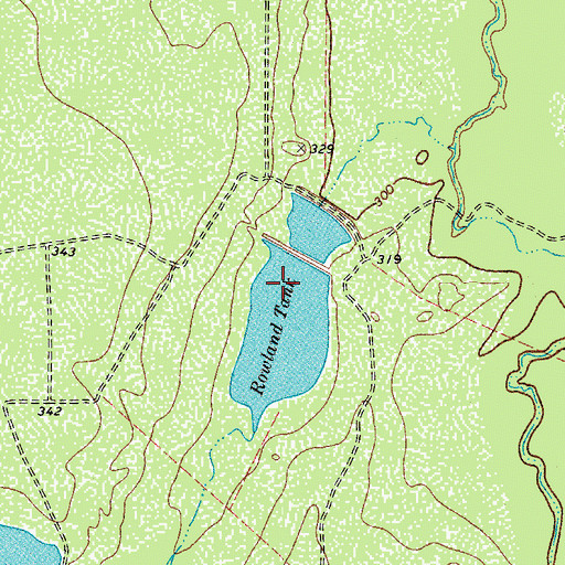 Topographic Map of Rowland Tank, TX