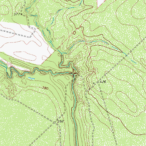 Topographic Map of Ruiz Creek, TX