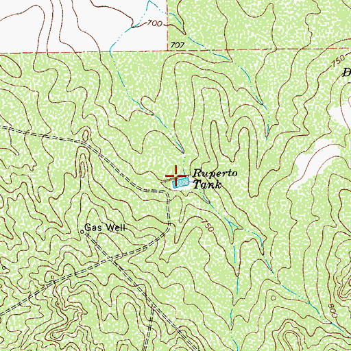 Topographic Map of Ruperto Tank, TX