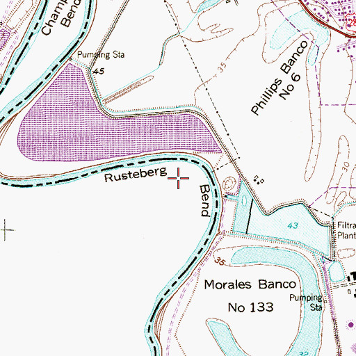 Topographic Map of Rusteberg Bend, TX