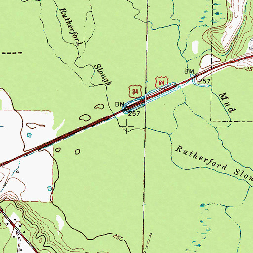 Topographic Map of Rutherford Slough, TX