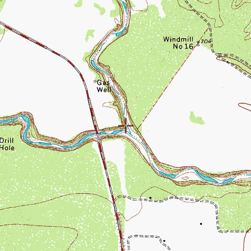 Topographic Map of Sabinal River, TX