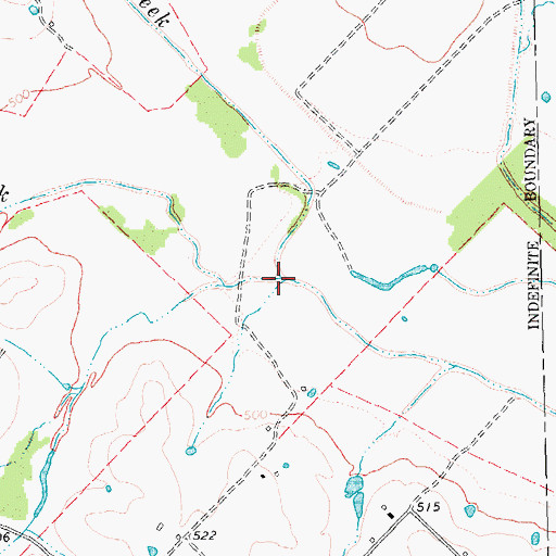 Topographic Map of Sabine Creek, TX
